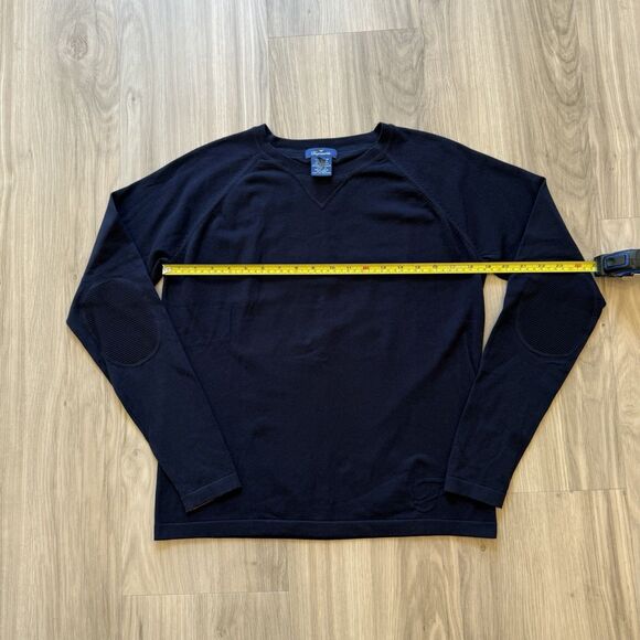Faconnable Women's Medium Navy Blue Lightweight Sweater Elbow Patches EUC Read - Picture 7 of 9